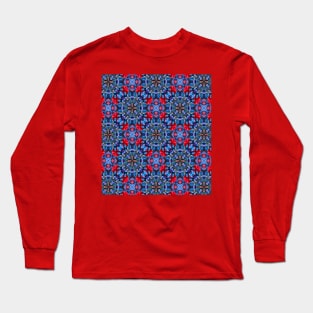 A blue and pink bouquet pattern. Long Sleeve T-Shirt